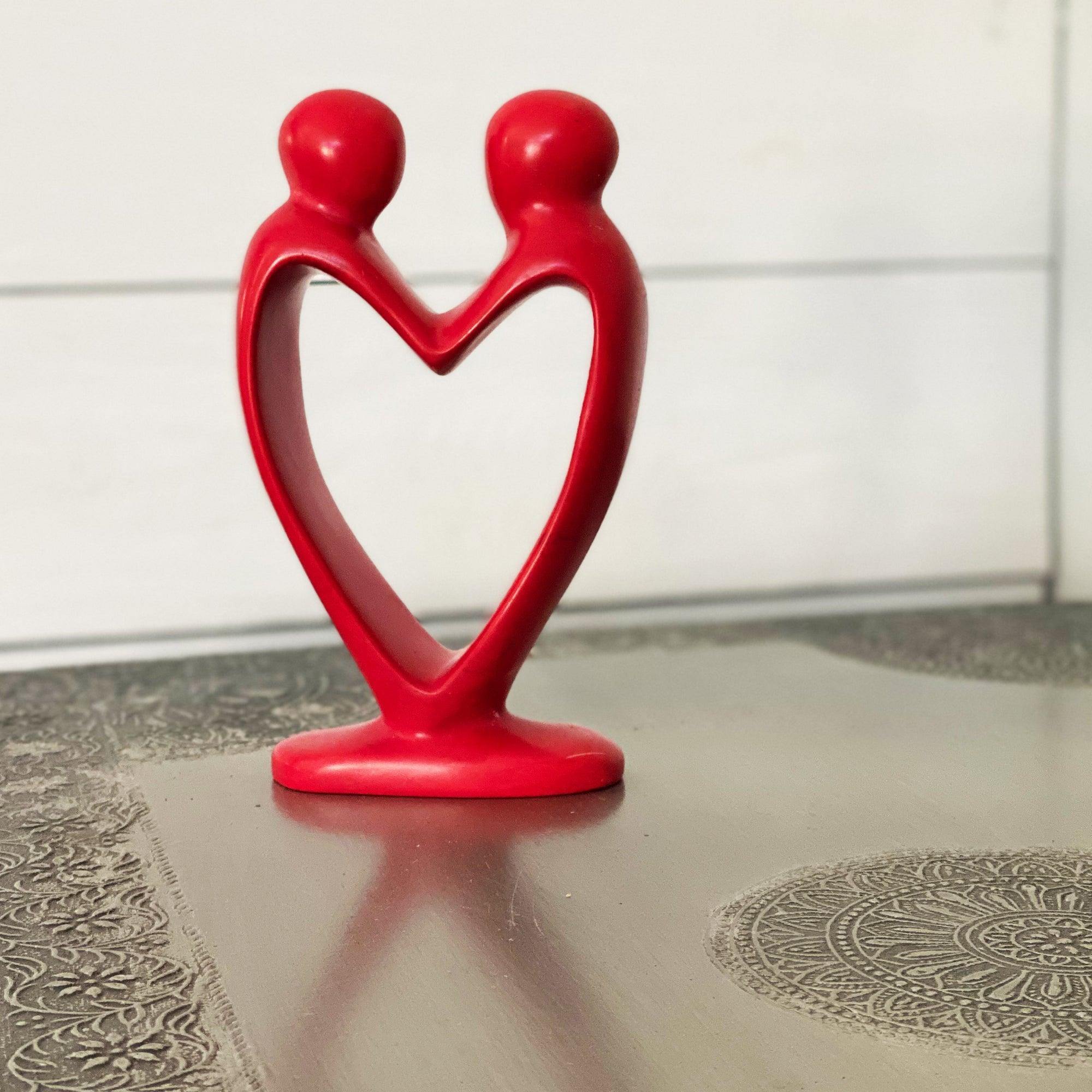 Handcrafted Soapstone Lover's Heart Sculpture in Red - Smolart - Smolart