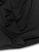 Plus Size Ruffle Trim Round Neck Long Sleeve Dress - Trendsi - Flyclothing LLC