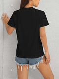 Heart Round Neck Short Sleeve T-Shirt - Trendsi - Flyclothing LLC