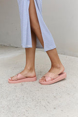 Forever Link Studded Cross Strap Sandals in Blush - Trendsi