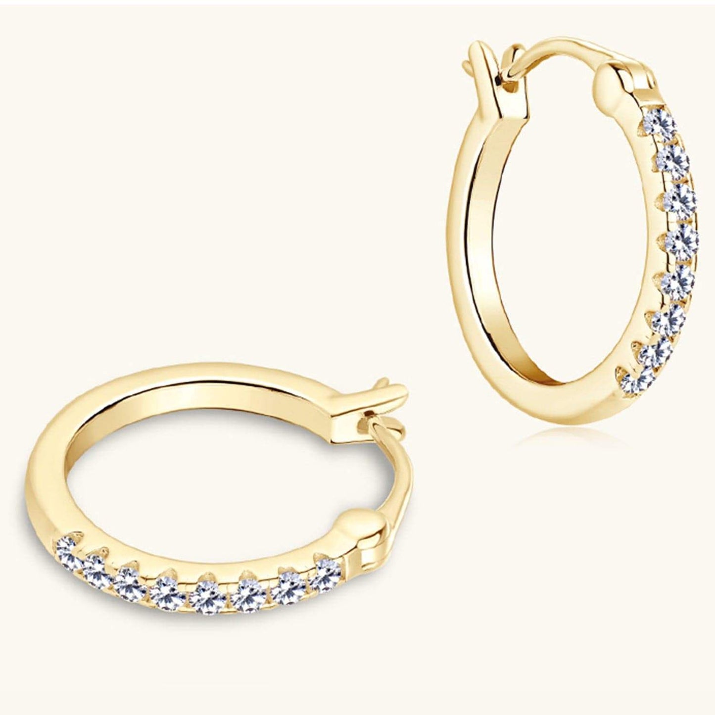 925 Sterling Silver Moissanite Huggie Earrings - Trendsi - Flyclothing LLC