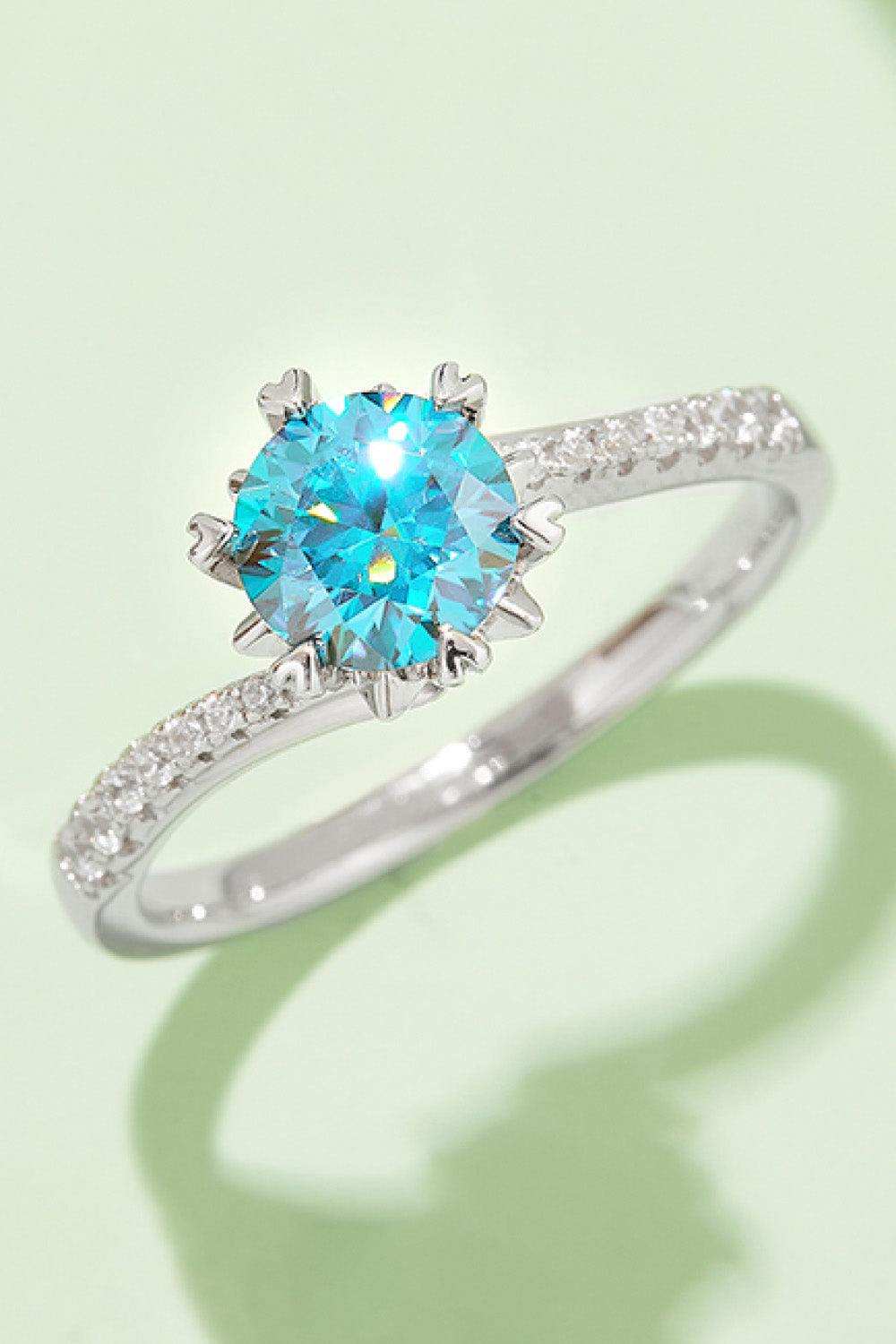 1 Carat Moissanite 925 Sterling Silver Ring - Trendsi - Flyclothing LLC