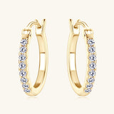 925 Sterling Silver Moissanite Huggie Earrings - Trendsi - Flyclothing LLC