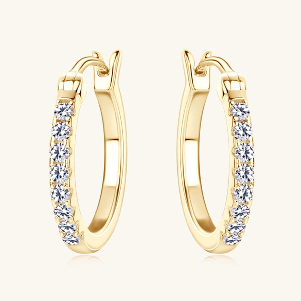 925 Sterling Silver Moissanite Huggie Earrings - Trendsi - Flyclothing LLC