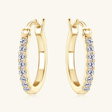 925 Sterling Silver Moissanite Huggie Earrings - Trendsi