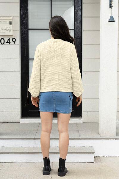 Button Up Long Sleeve Cardigan with Pockets - Trendsi