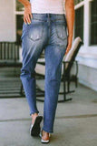 Santa Graphic Distressed Straight Jeans - Trendsi - Flyclothing LLC