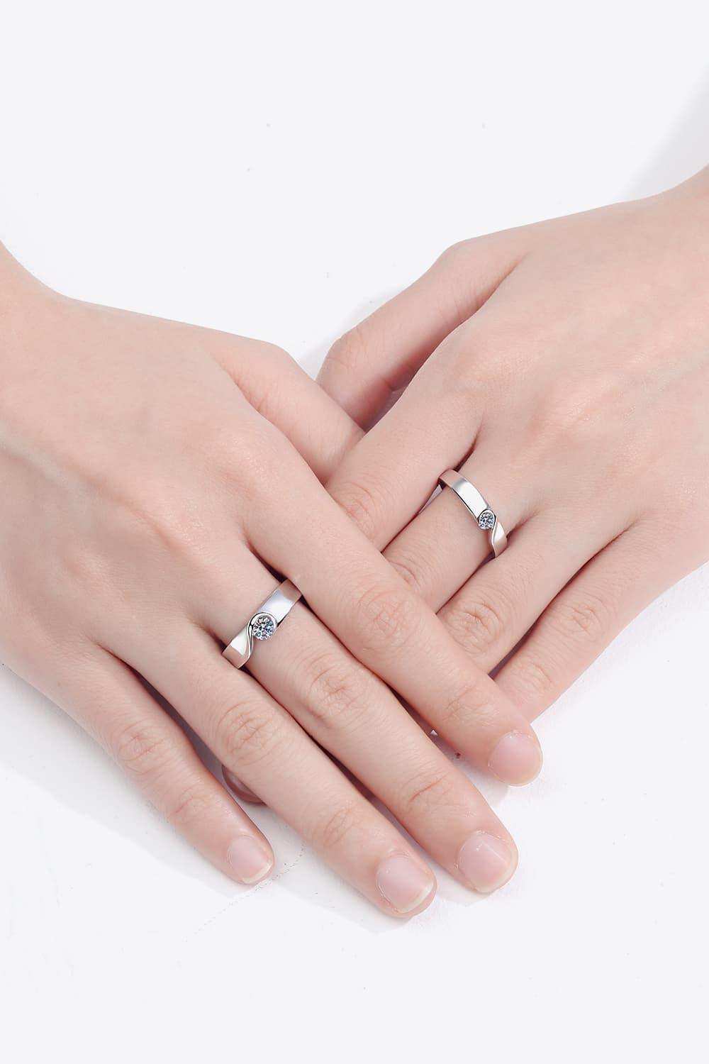 Moissanite Rhodium-Plated Ring - Trendsi - Flyclothing LLC