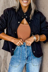 Snap Down Baseball Collar Jacket - Flyclothing LLC