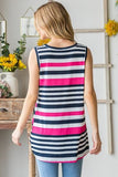 Heimish Full Size Striped Twist Knot Round Neck Tank - Trendsi