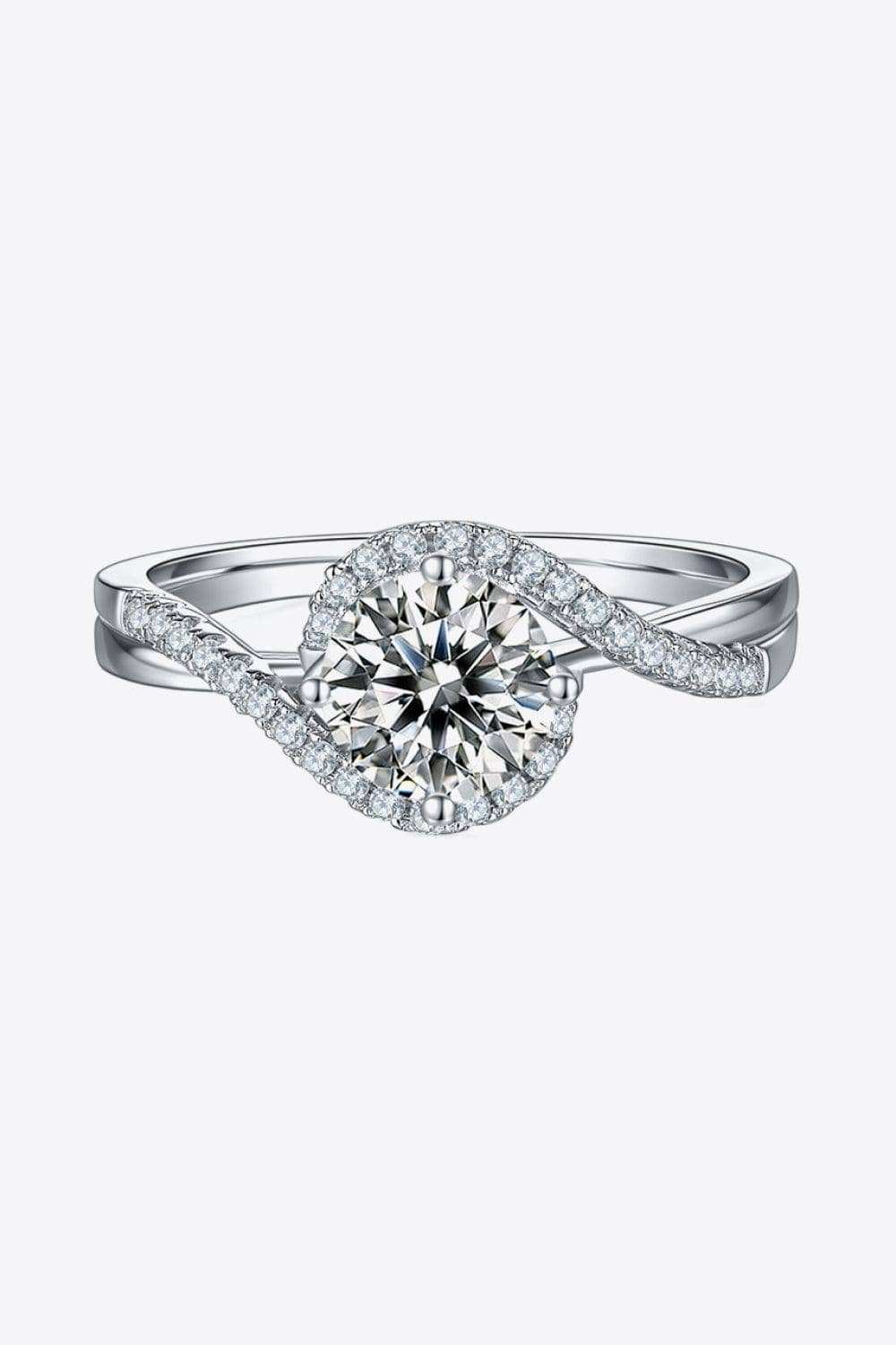 1 Carat Moissanite Crisscross Ring - Trendsi - Flyclothing LLC
