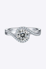 1 Carat Moissanite Crisscross Ring - Trendsi - Flyclothing LLC