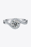 1 Carat Moissanite Crisscross Ring - Trendsi