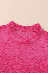Smocked Round Neck Long Sleeve Dress - Trendsi - Flyclothing LLC