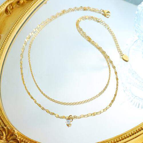Titanium Steel Double-Layered Necklace - Trendsi - Flyclothing LLC