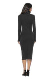 Ribbed Turtleneck Long Sleeve Dress - Trendsi - Flyclothing LLC