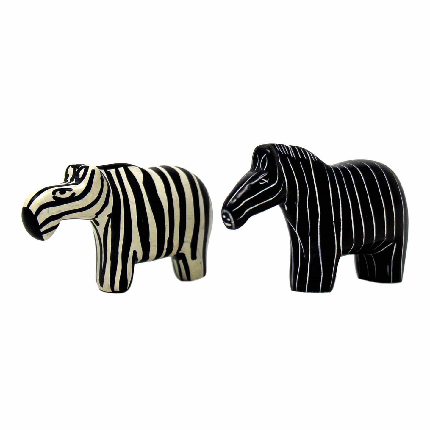 Zebra Soapstone Sculptures, Set of 2 - SMOLArt - Flyclothing LLC