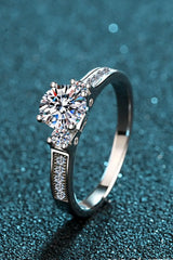 Lucky Charm Moissanite Rhodium-Plated Ring - Trendsi - Flyclothing LLC