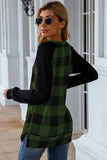 Plaid Round Neck Long Sleeve T-Shirt - Trendsi - Flyclothing LLC