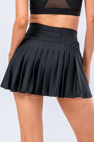 High Waist Pleated Active Skirt - Trendsi - Flyclothing LLC