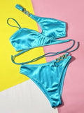 Chain Detail Crisscross Bikini Set - Trendsi