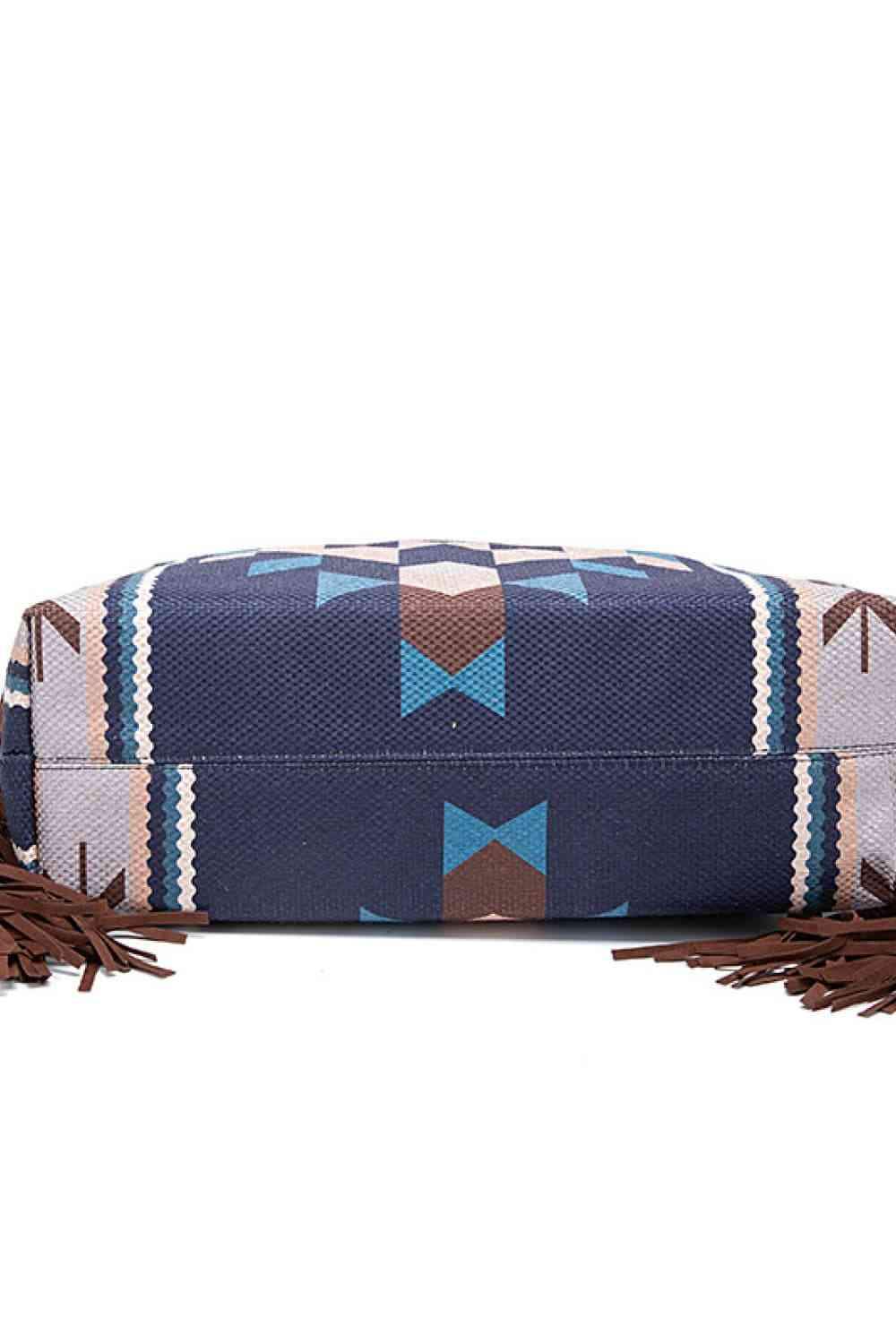 Geometric Canvas Tote Bag - Trendsi - Flyclothing LLC