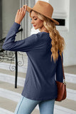 Notched Long Sleeve T-Shirt - Trendsi - Flyclothing LLC