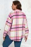 Plaid Button Up Dropped Shoulder Jacket - Trendsi - Flyclothing LLC