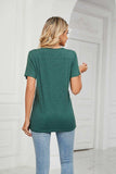 Decorative Button V-Neck Tee - Trendsi - Flyclothing LLC