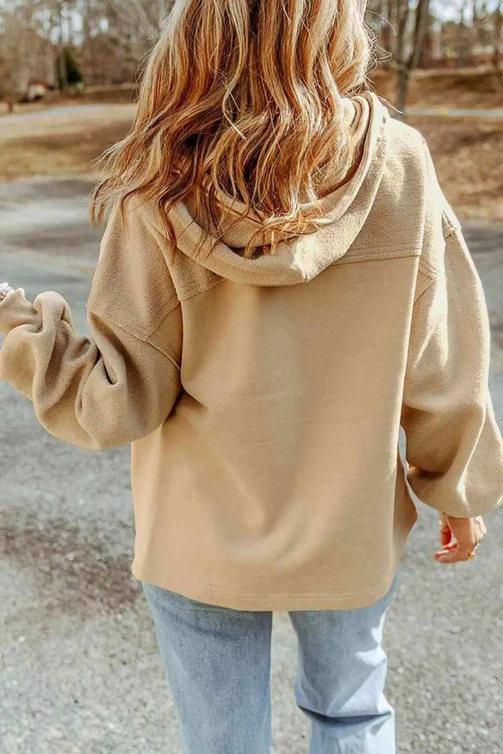 Zip-Up Drawstring Hooded Jacket - Trendsi - Flyclothing LLC