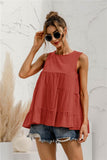 Round Neck Tiered Tank - Trendsi