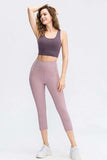 Wide Waistband Cropped Active Leggings with Pockets - Trendsi - Flyclothing LLC