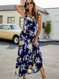 Floral Tie-Shoulder Sleeveless Dress - Trendsi - Flyclothing LLC