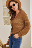 Openwork V-Neck Cardigan - Trendsi - Flyclothing LLC