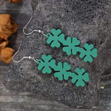 Lucky Clover Wooden Dangle Earrings - Trendsi - Flyclothing LLC