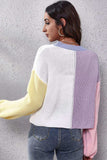 Color Block Ribbed Long Sleeve Cardigan - Trendsi - Flyclothing LLC
