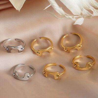 18K Gold-Plated Irregular Open Ring - Trendsi
