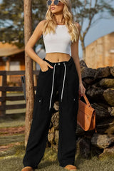 Loose Fit Drawstring Jeans with Pocket - Trendsi - Flyclothing LLC