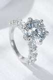 3-Carat Moissanite Platinum-Plated Side Stone Ring - Trendsi - Flyclothing LLC
