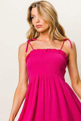 BiBi Texture Smocked Sleeveless Jumpsuit - Trendsi - Flyclothing LLC