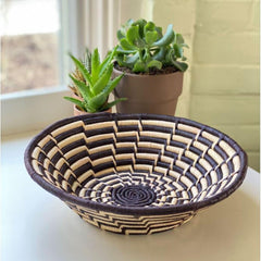 Woven Sisal Basket, Feathered Monochrome Pattern - Flyclothing LLC