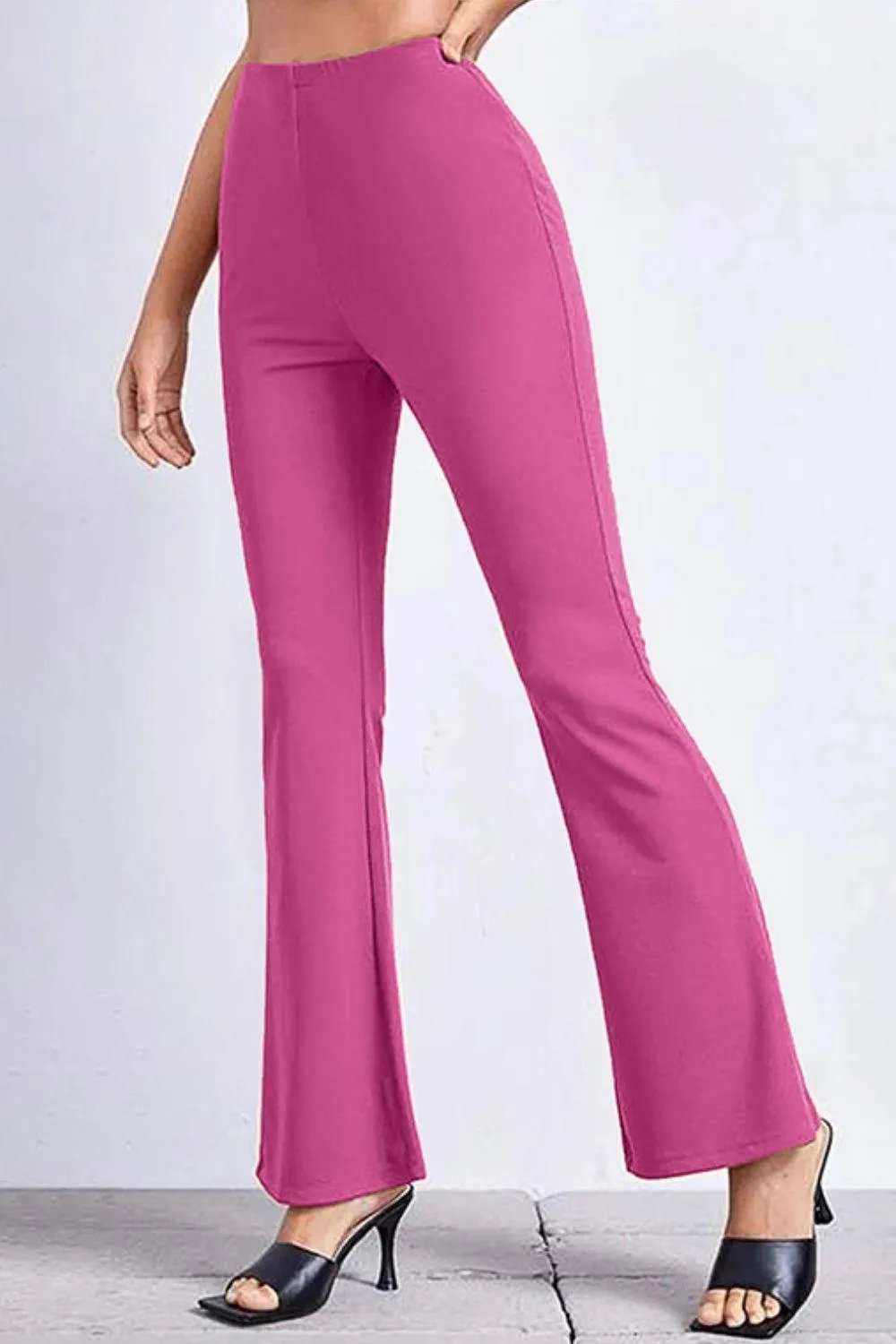 High Rise Flare Pants - Trendsi - Flyclothing LLC