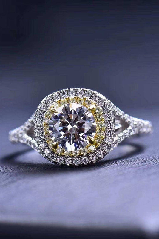 Two-Tone Moissanite Ring - Trendsi - Flyclothing LLC