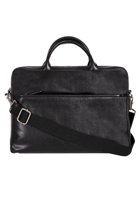 Scully Leather Black Glz-Calf Hidesign Leather Briefcase - Flyclothing LLC