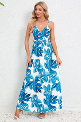Printed Surplice Maxi Cami Dress - Trendsi