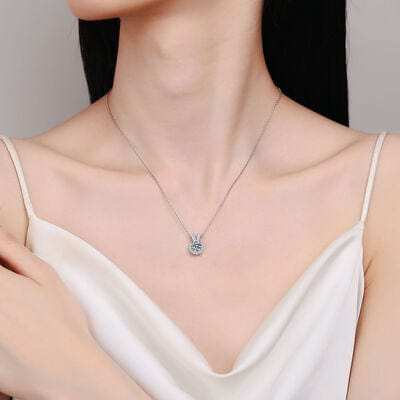 1 Carat Moissanite Rabbit Ears Shape Pendant Necklace - Trendsi - Flyclothing LLC