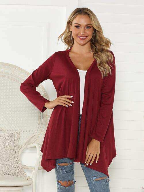 Floral Open Front Long Sleeve Cardigan - Trendsi - Flyclothing LLC