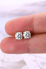 2 Carat Moissanite 925 Sterling Silver Stud Earrings - Trendsi