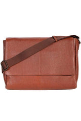 Scully Leather Brown Glz-Calf Hidesign Leather Messenger - Flyclothing LLC
