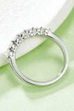 Moissanite Platinum-Plated Half-Eternity Ring - Trendsi - Flyclothing LLC